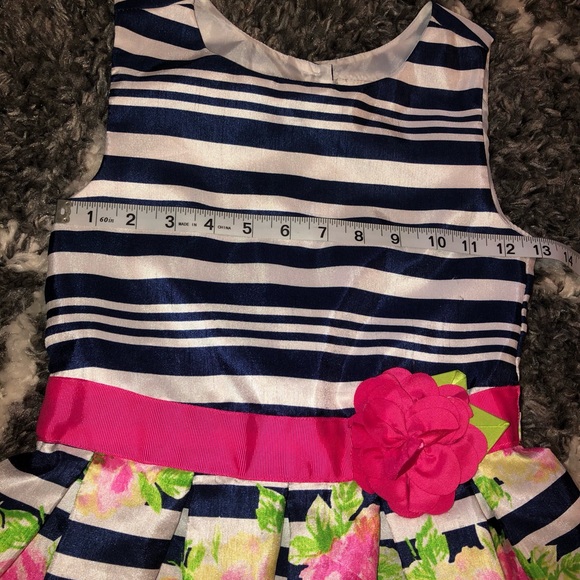 Jona Michelle Boutique Lilly Style Botanical Dress Stripes And Flowers - Picture 7 of 9